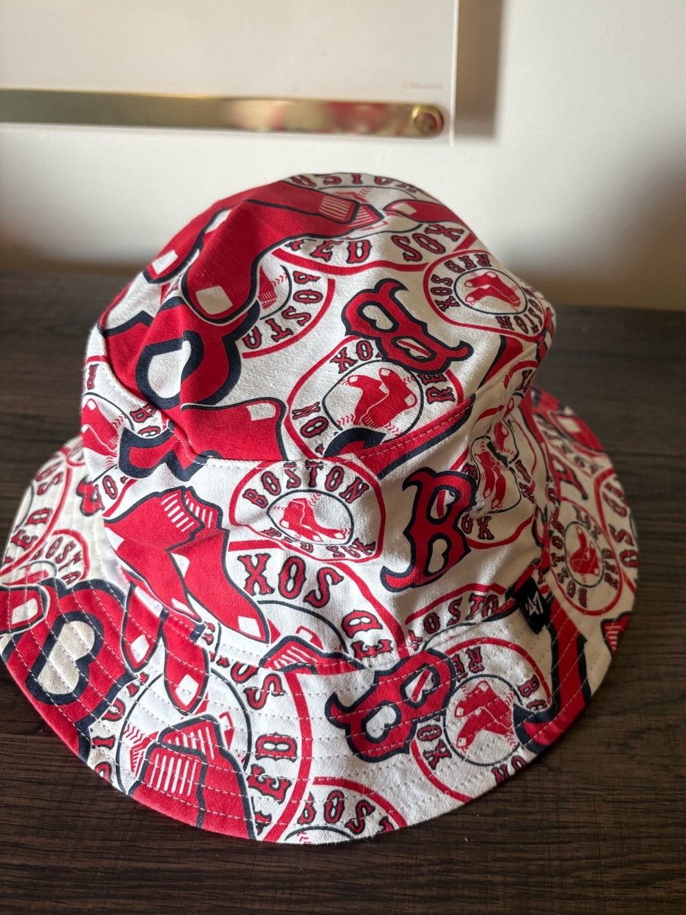 Boston Red Sox Logo Bucket Hat - Red & White